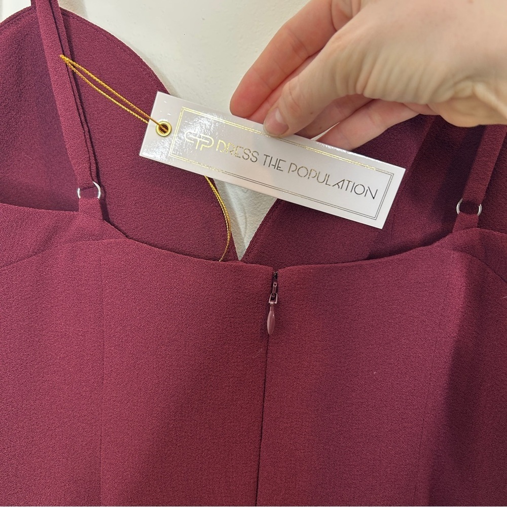 NEW Dress The Population Alejandra Evening Gown Burgundy Size Medium Dress - Picture 9 of 11